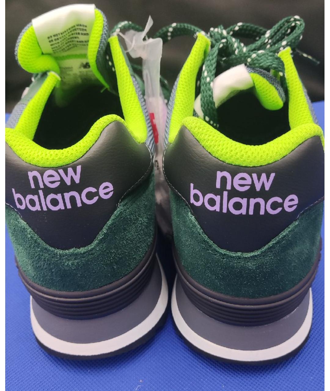 NEW BALANCE Зеленые замшевые низкие кроссовки / кеды, фото 4