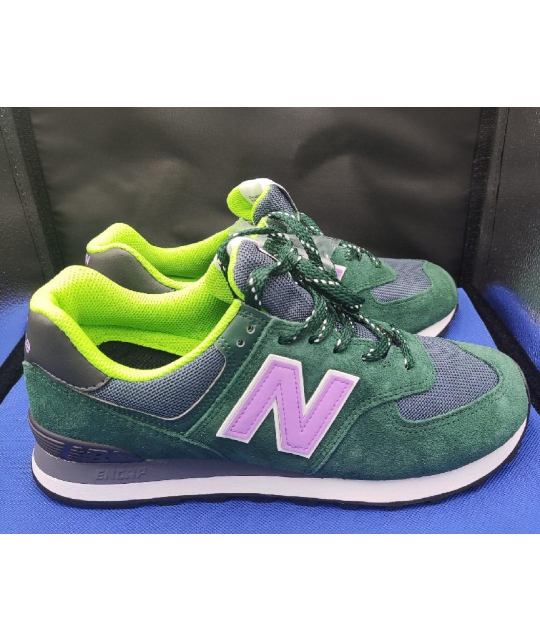NEW BALANCE Зеленые замшевые низкие кроссовки / кеды, фото 6