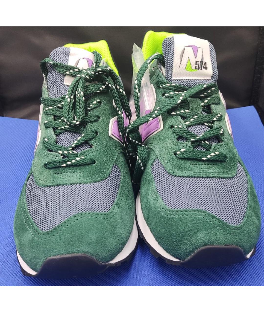 NEW BALANCE Зеленые замшевые низкие кроссовки / кеды, фото 2
