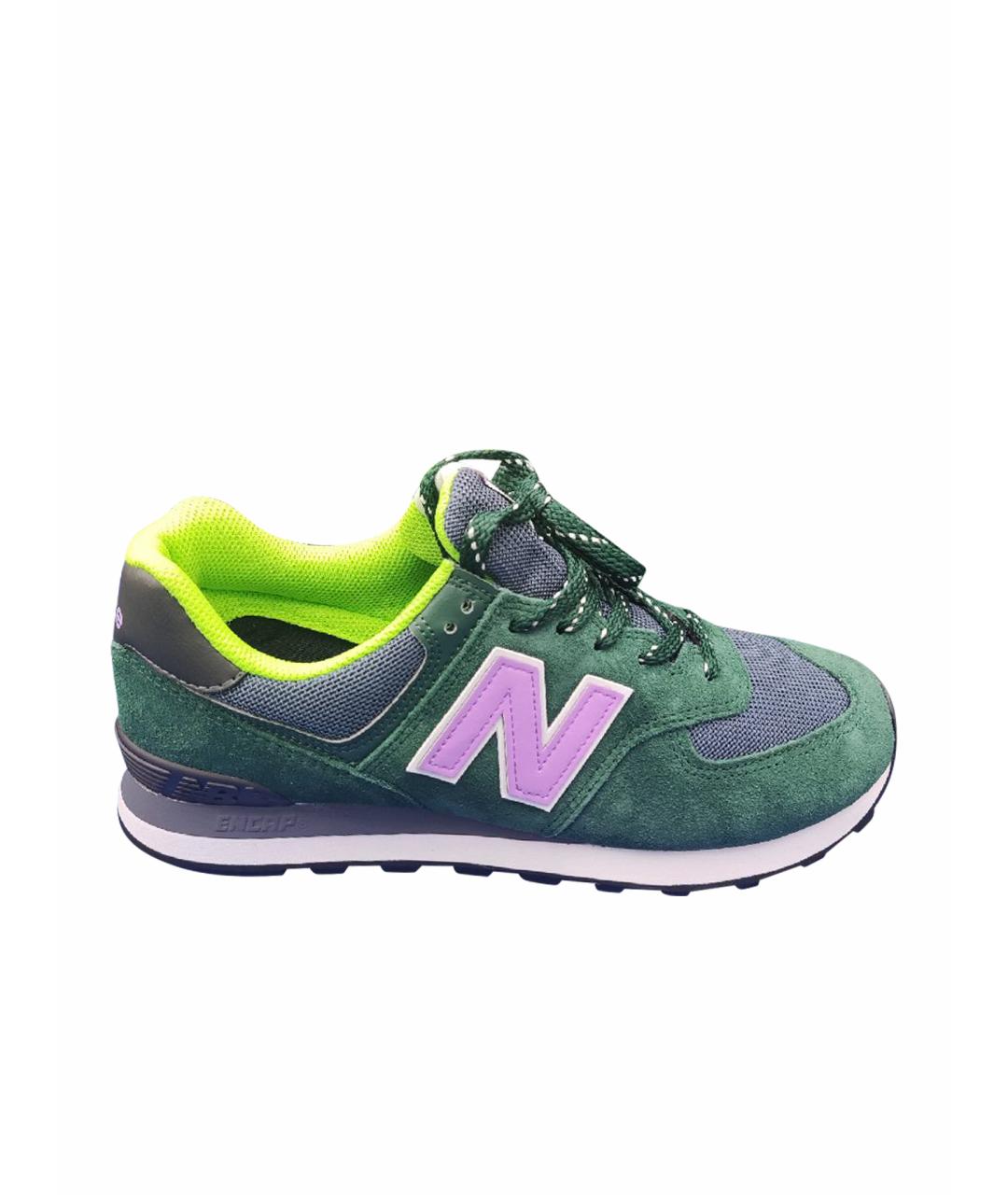 NEW BALANCE Зеленые замшевые низкие кроссовки / кеды, фото 1