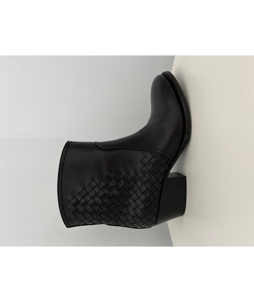 BOTTEGA VENETA Черные кожаные полусапоги, фото 6