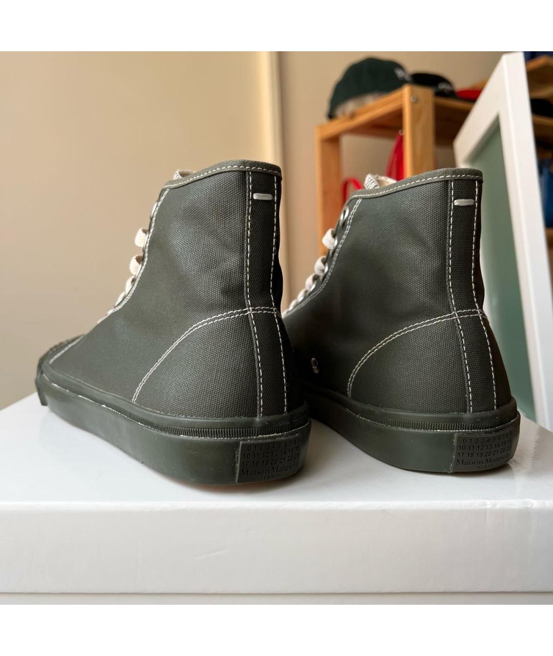 MAISON MARGIELA Хаки текстильные кеды, фото 4