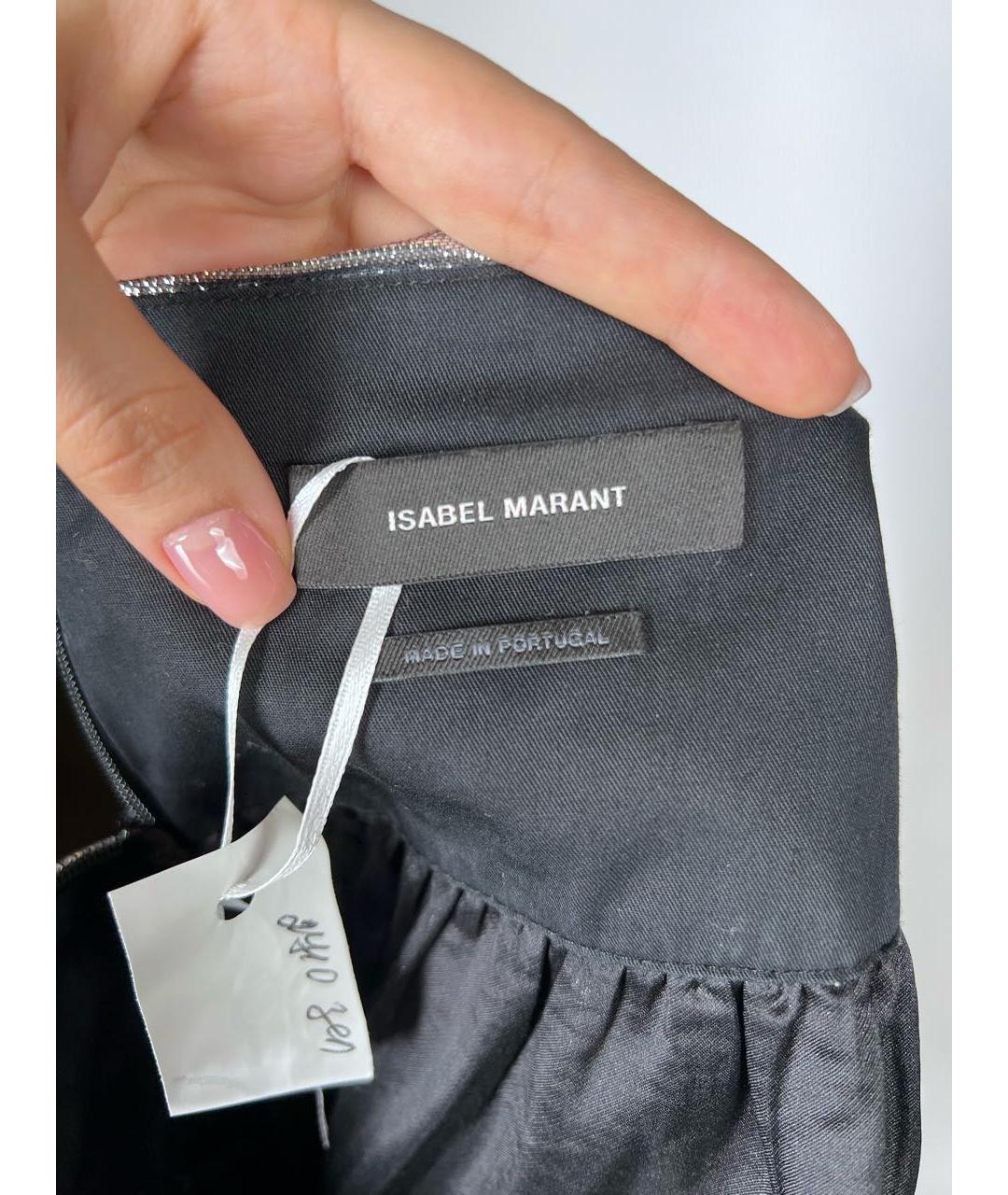ISABEL MARANT Серебряная шелковая юбка мини, фото 3