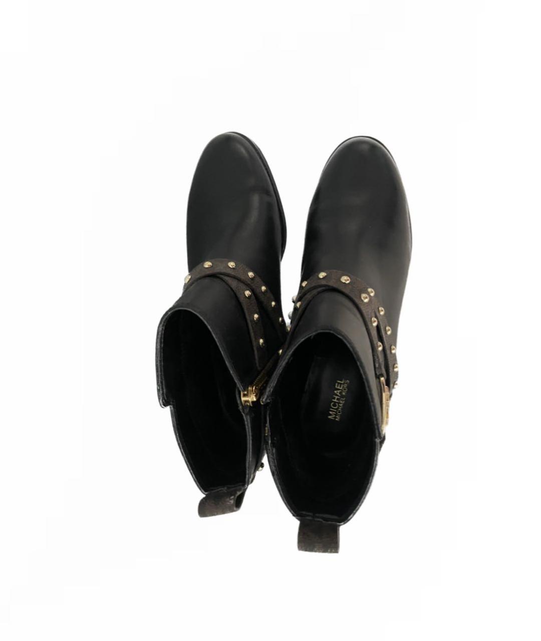 MICHAEL MICHAEL KORS Черные кожаные ботинки, фото 3