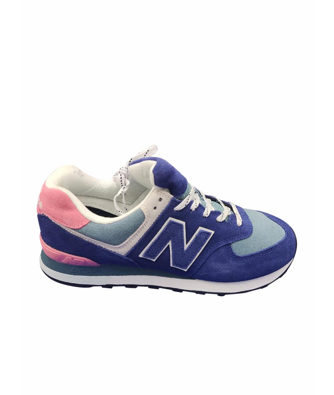 NEW BALANCE Синие замшевые низкие кроссовки / кеды, фото 1