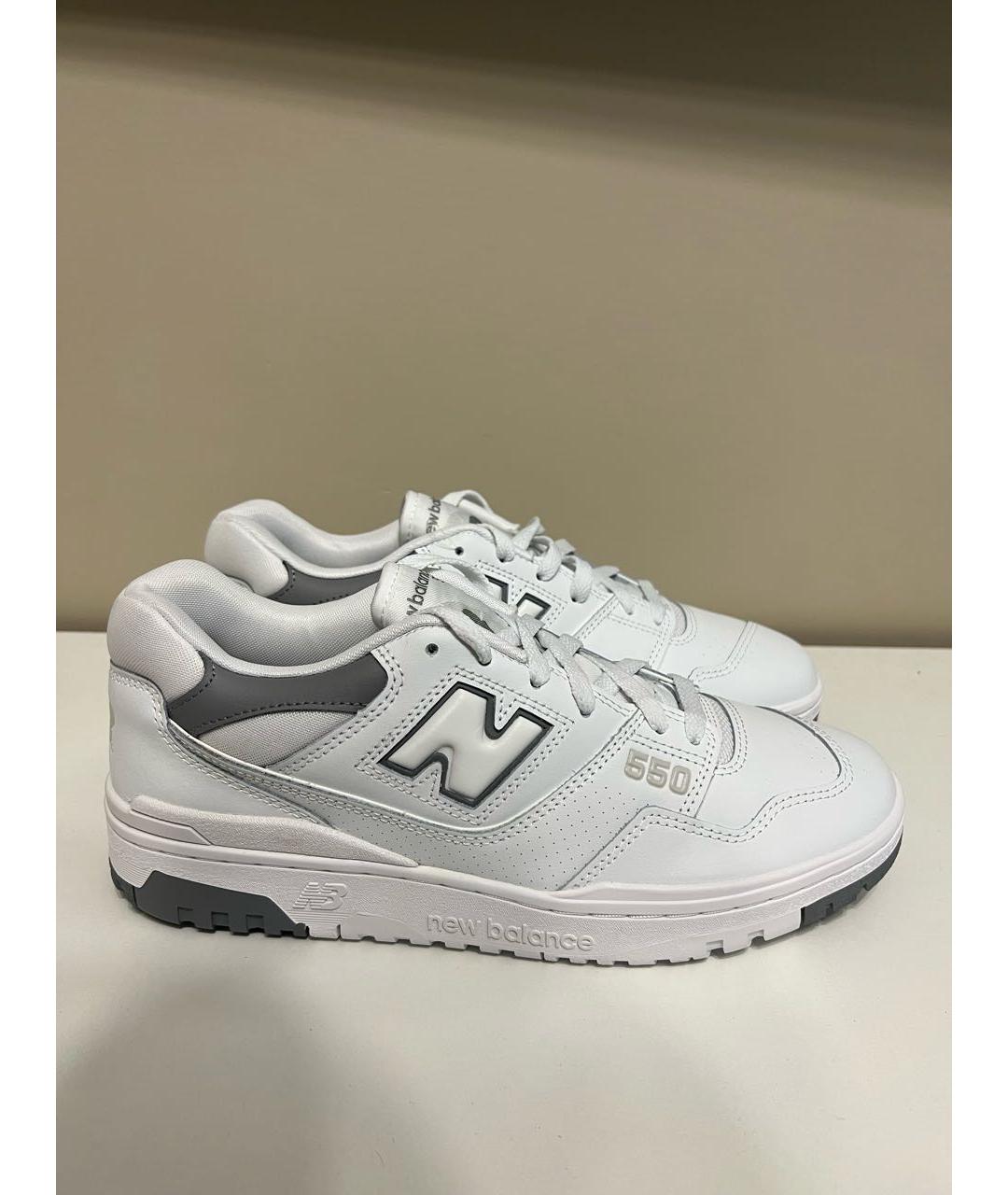 NEW BALANCE Белые кожаные низкие кроссовки / кеды, фото 5