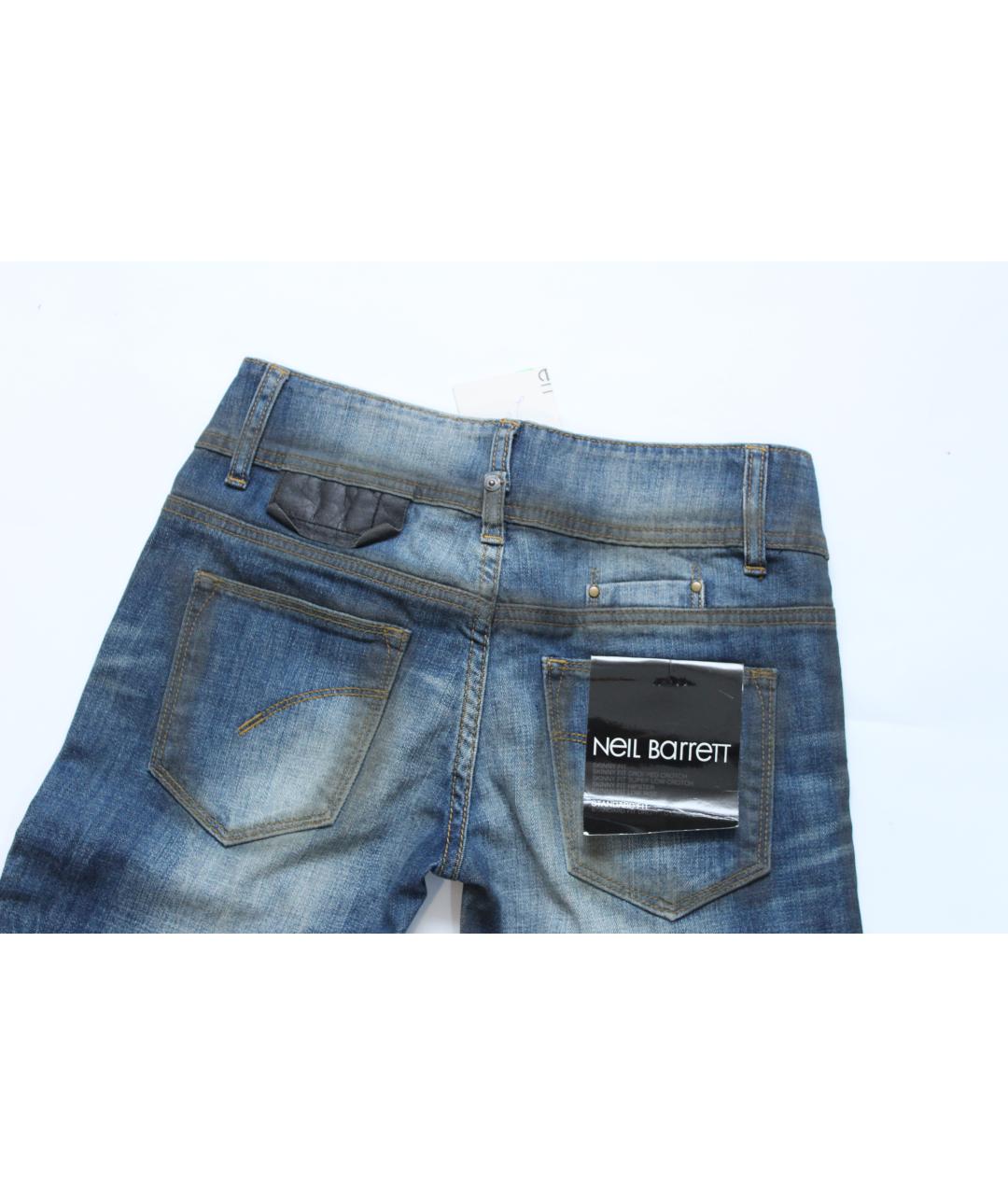 NEIL BARRETT Синие хлопковые джинсы слим, фото 4