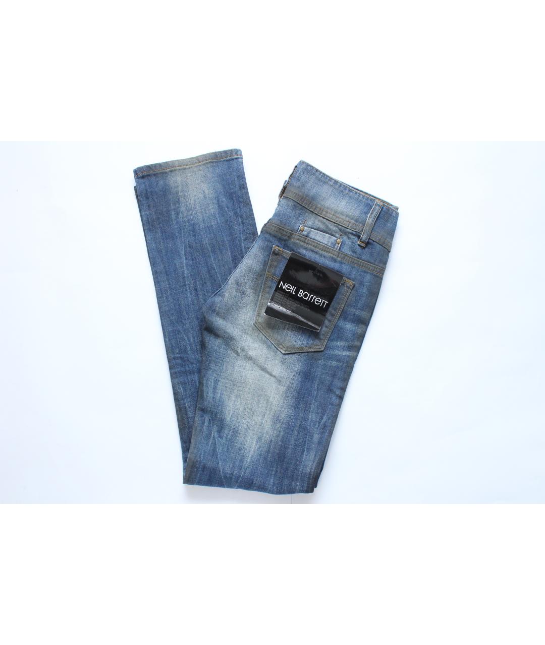 NEIL BARRETT Синие хлопковые джинсы слим, фото 2
