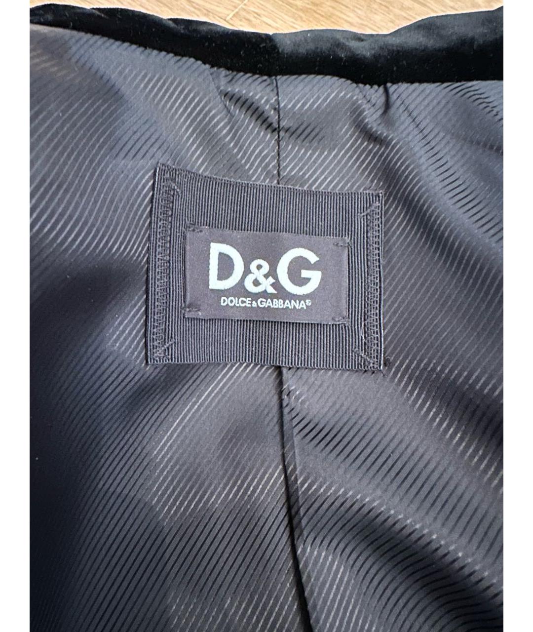 DOLCE&GABBANA Черный бархатный жакет/пиджак, фото 5