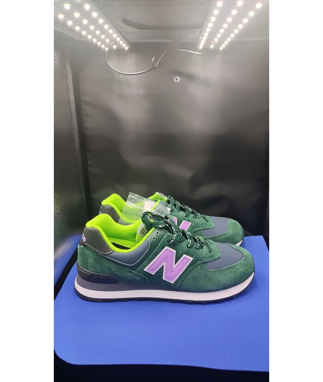 NEW BALANCE Зеленые замшевые низкие кроссовки / кеды, фото 5