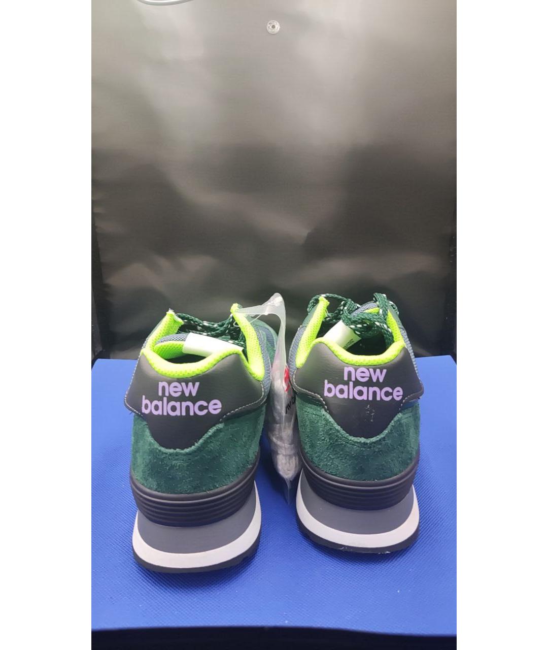 NEW BALANCE Зеленые замшевые низкие кроссовки / кеды, фото 4