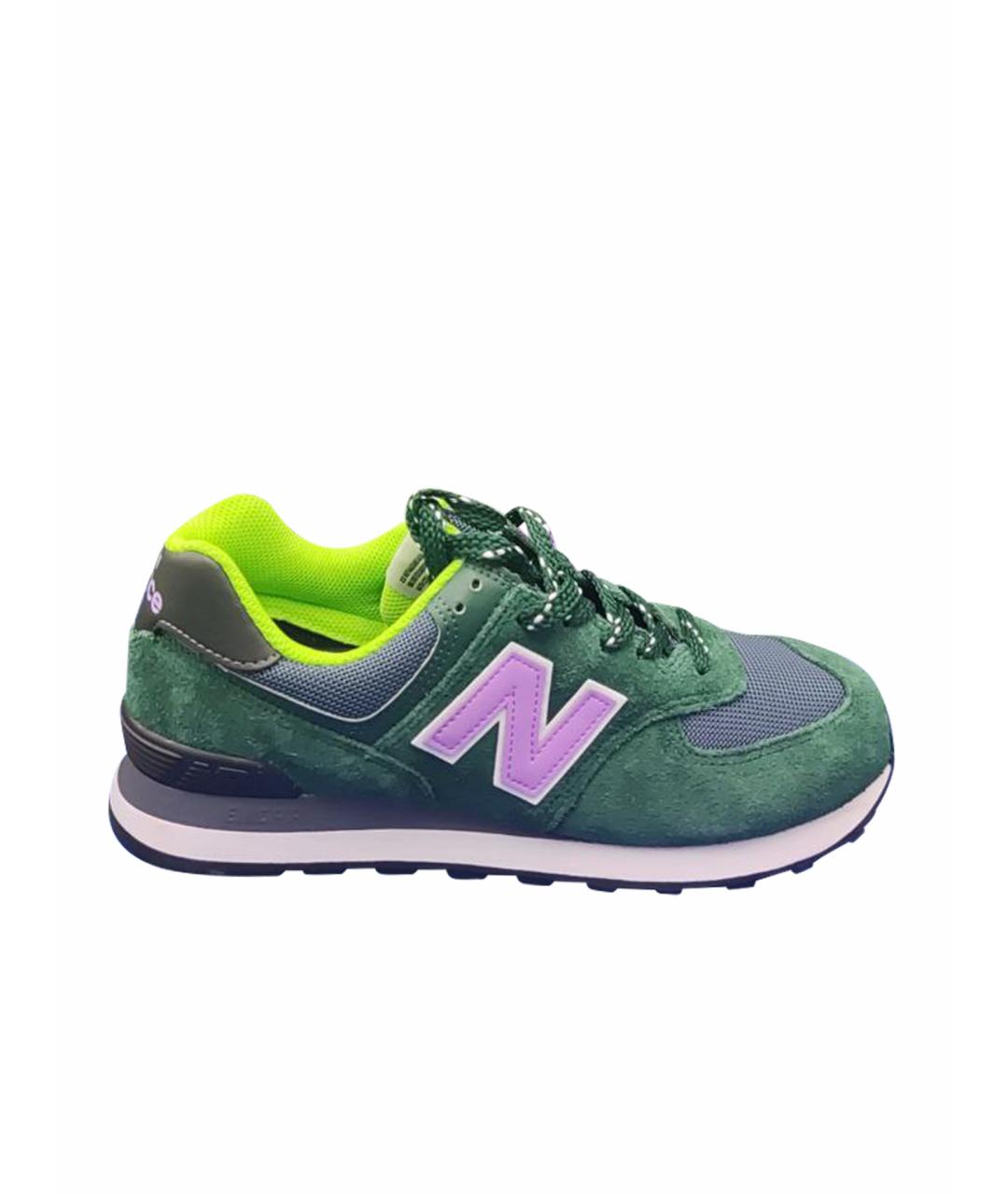 NEW BALANCE Зеленые замшевые низкие кроссовки / кеды, фото 1