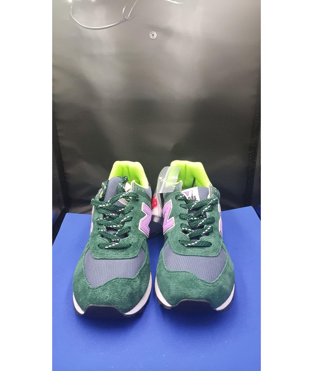 NEW BALANCE Зеленые замшевые низкие кроссовки / кеды, фото 2