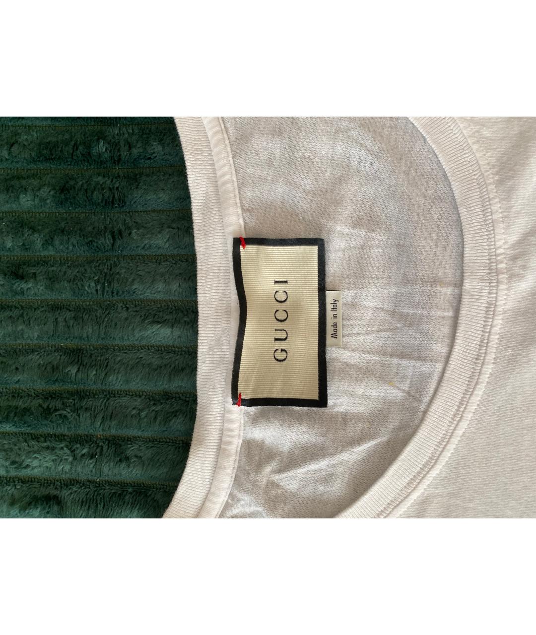 GUCCI Белая хлопковая футболка, фото 3