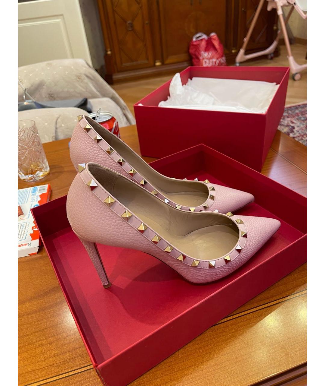 VALENTINO Розовые кожаные туфли, фото 5