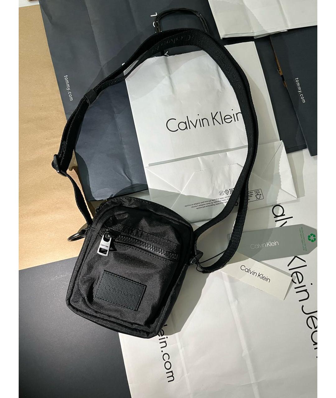CALVIN KLEIN Черная тканевая сумка на плечо, фото 7