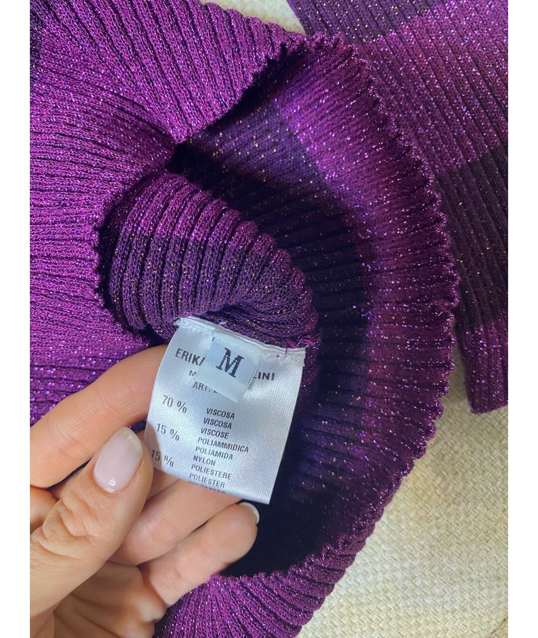 ERIKA CAVALLINI Фиолетовый вискозный джемпер / свитер, фото 4