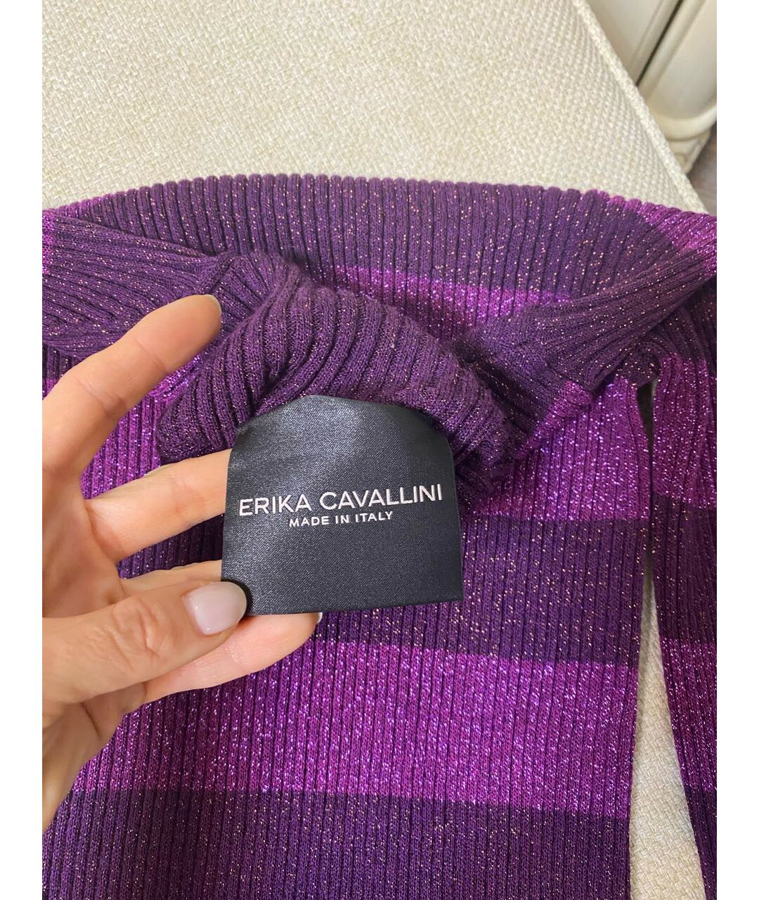 ERIKA CAVALLINI Фиолетовый вискозный джемпер / свитер, фото 3