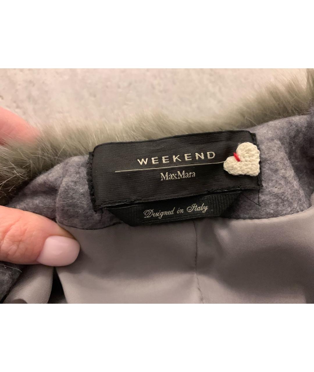 WEEKEND MAX MARA Серая меховая шуба, фото 8