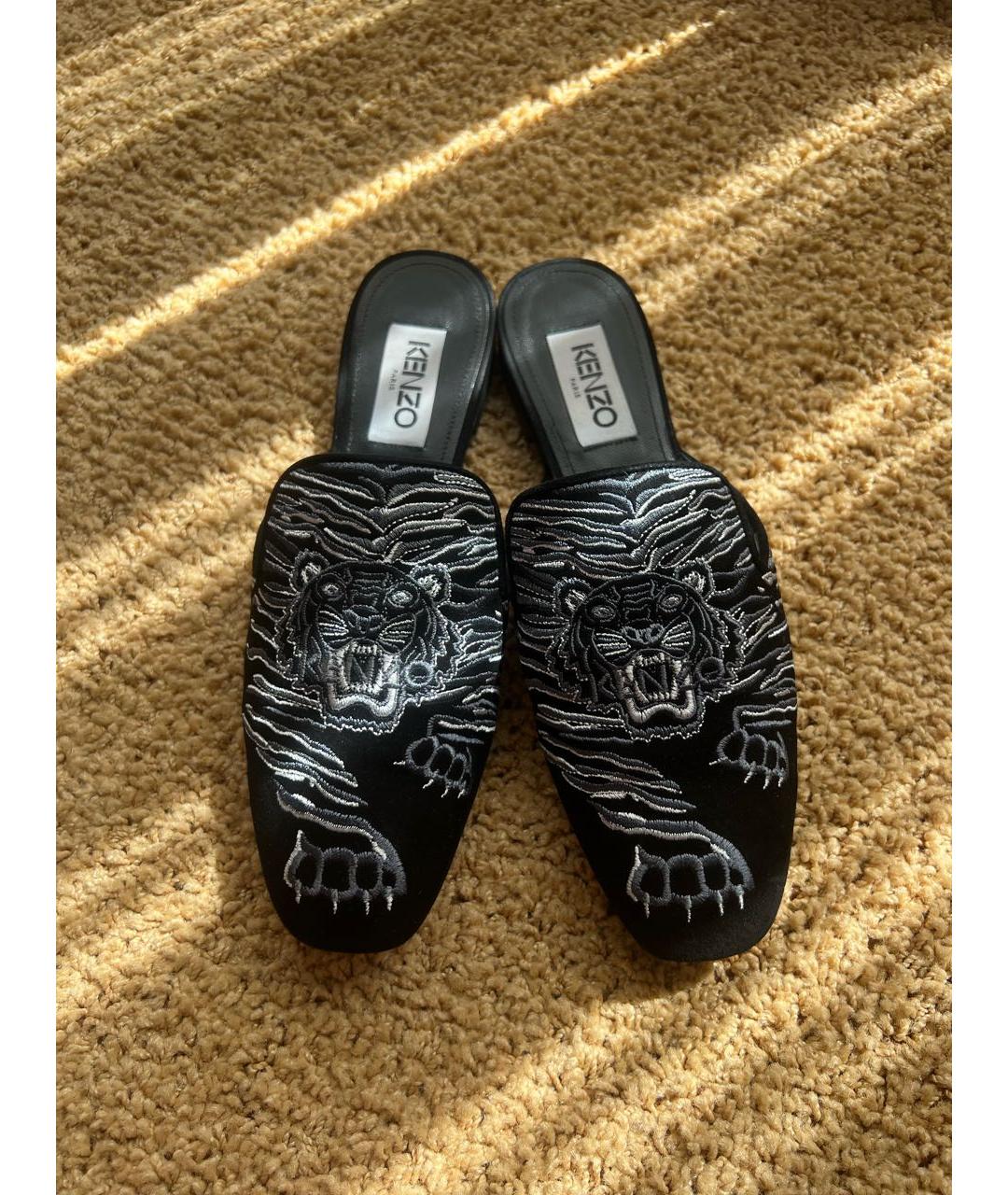 KENZO Черные замшевые мюли, фото 8