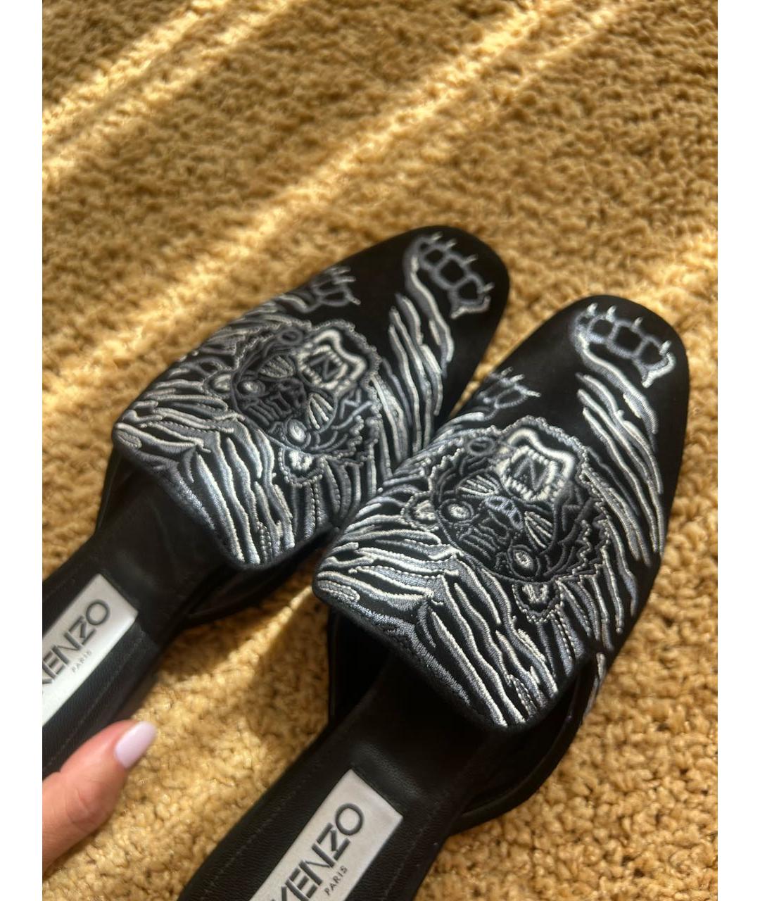 KENZO Черные замшевые мюли, фото 5