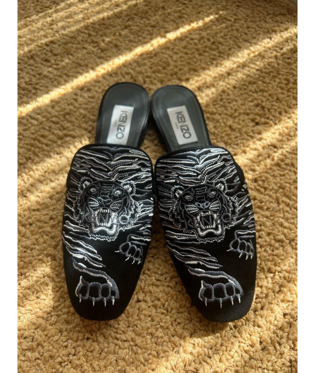 KENZO Черные замшевые мюли, фото 2