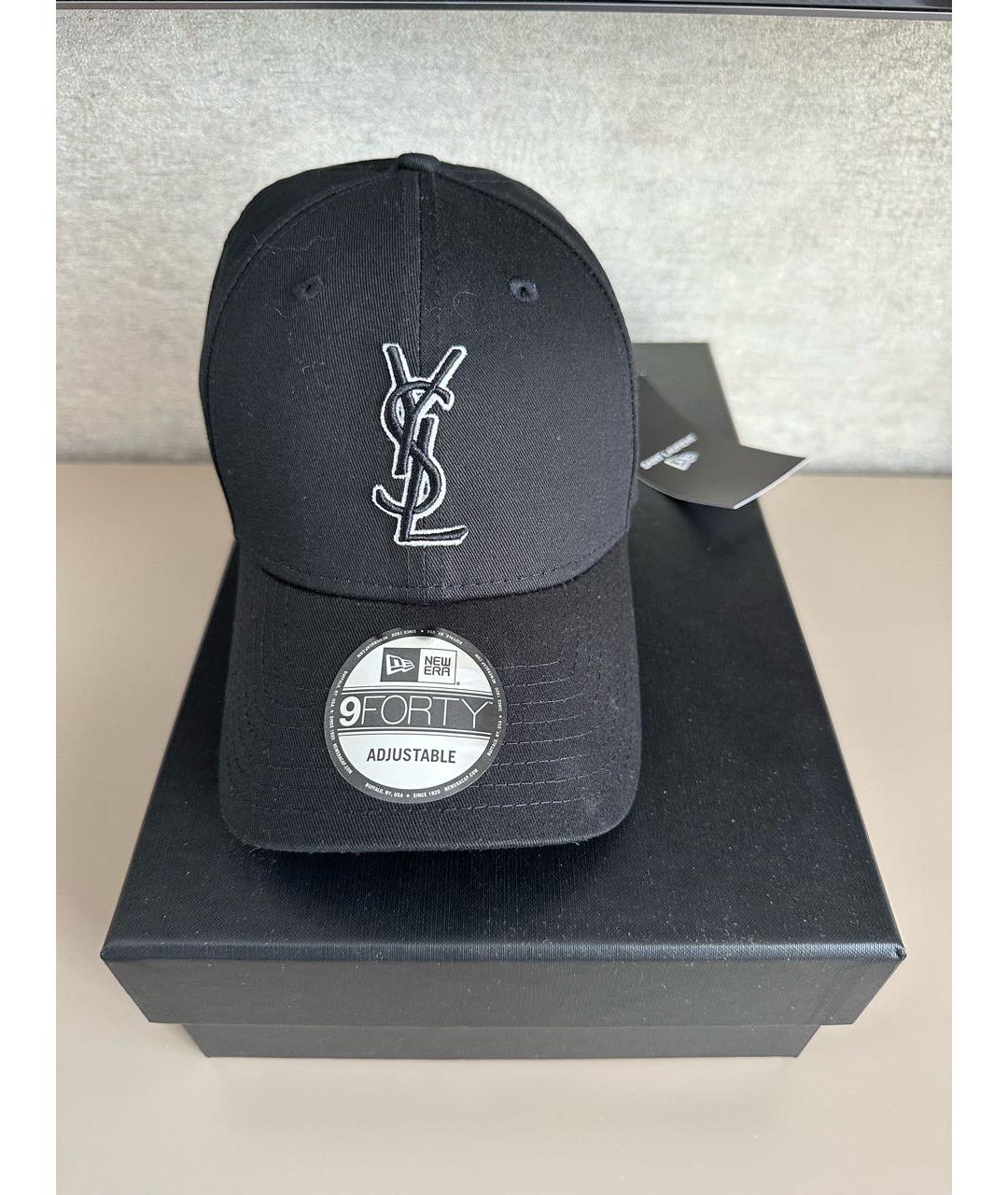 SAINT LAURENT Черная хлопковая кепка, фото 5