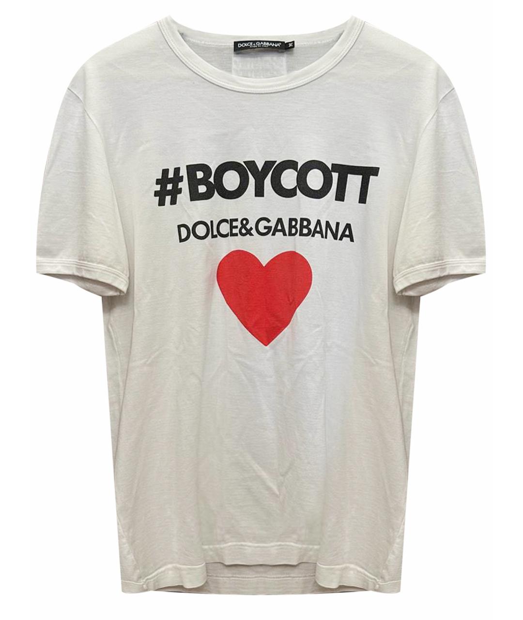 DOLCE&GABBANA Белая хлопковая футболка, фото 1