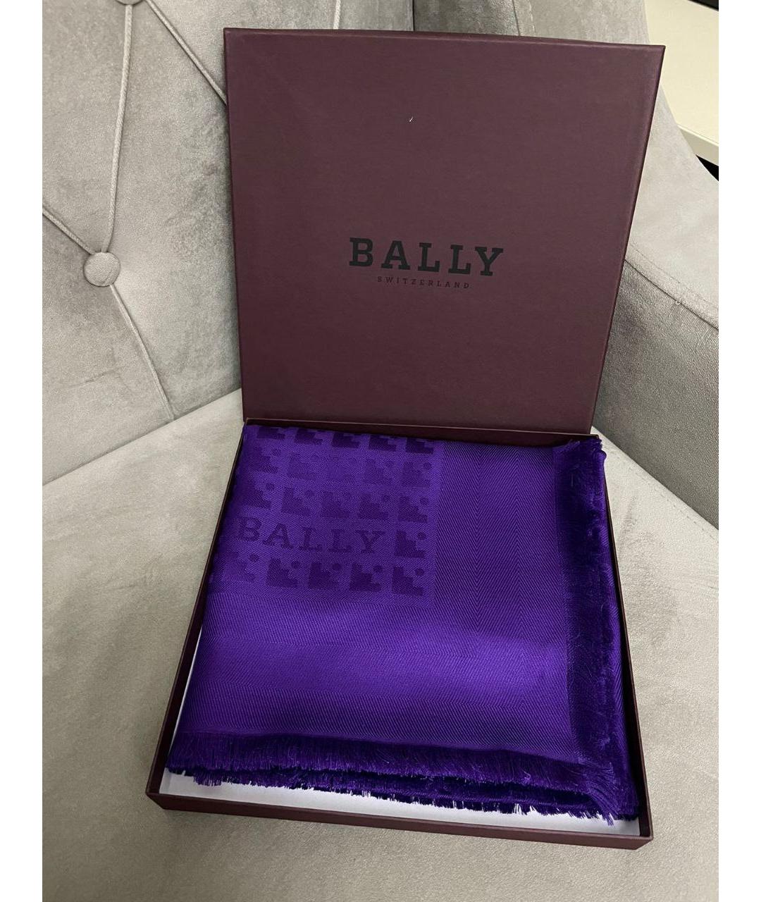 BALLY Фиолетовый шерстяной платок, фото 6