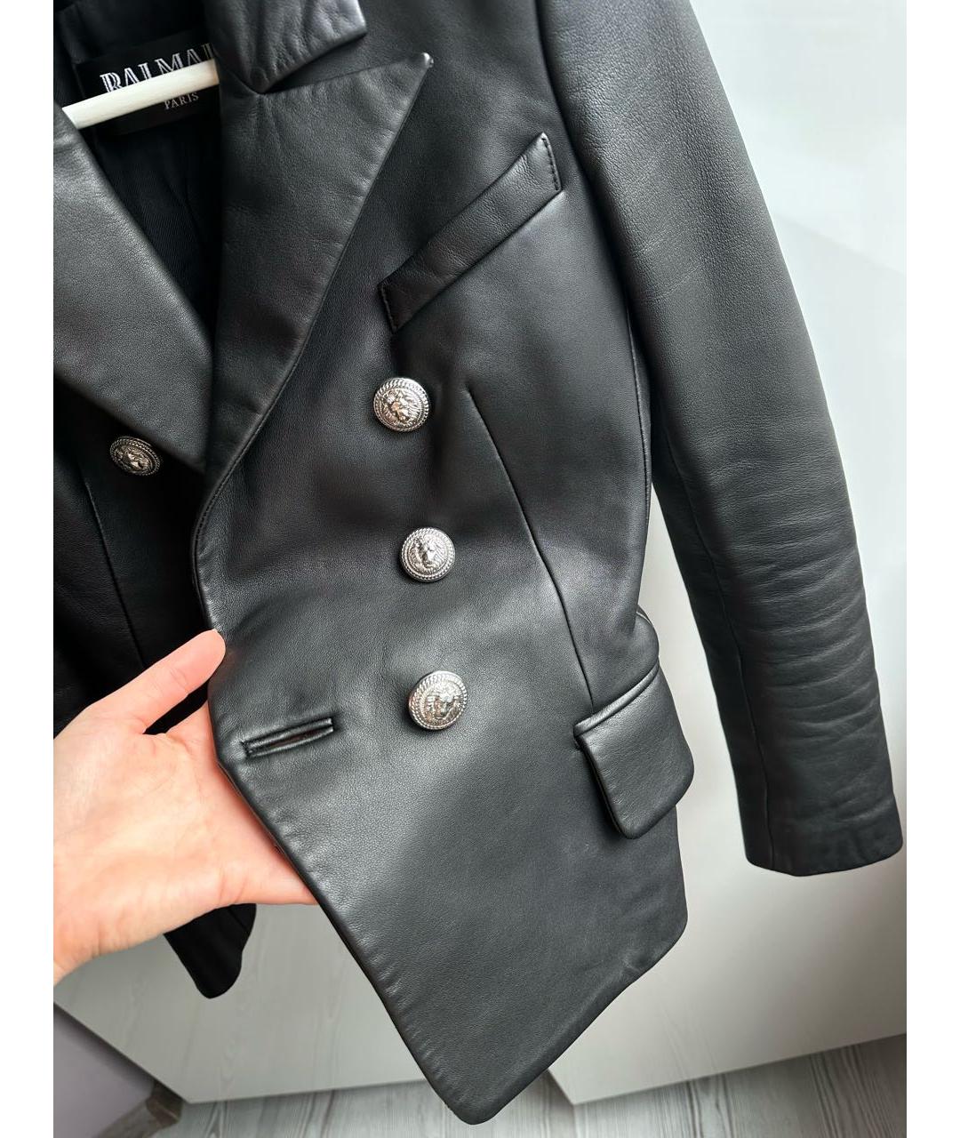 BALMAIN Черный кожаный жакет/пиджак, фото 6