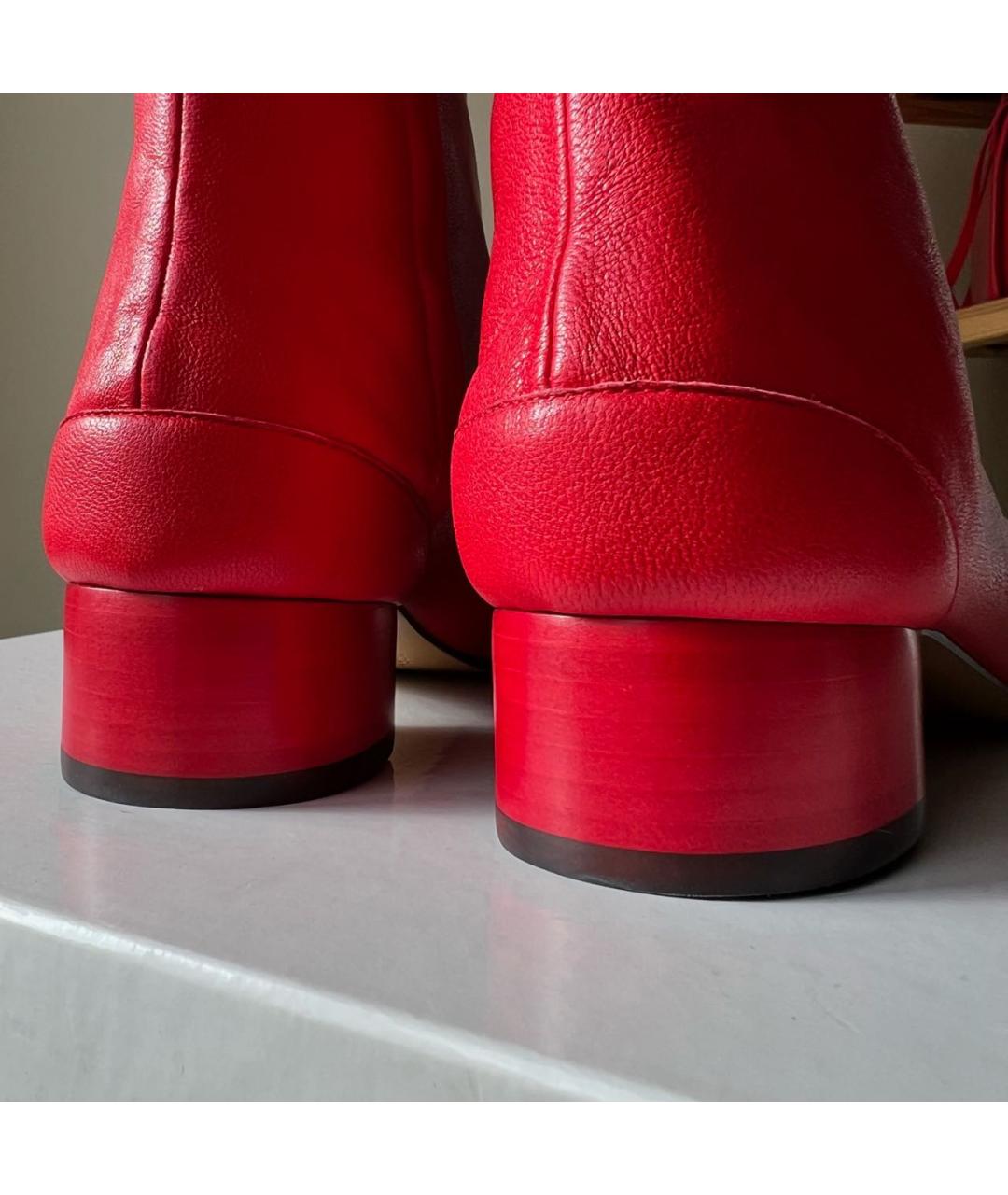 MAISON MARGIELA Красные кожаные ботильоны, фото 7