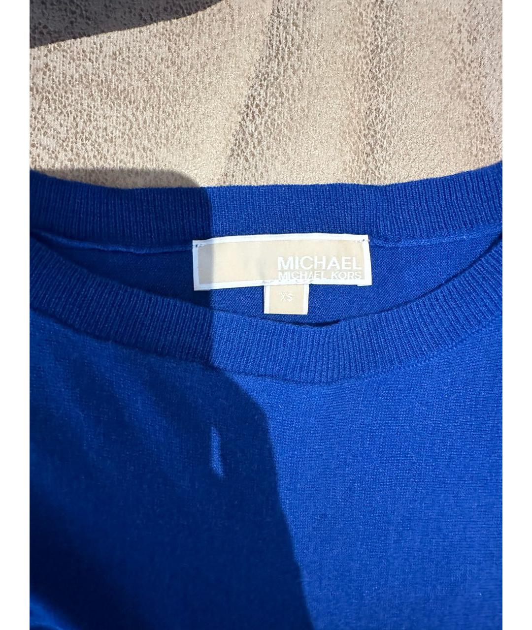 MICHAEL KORS Синий кашемировый джемпер / свитер, фото 2