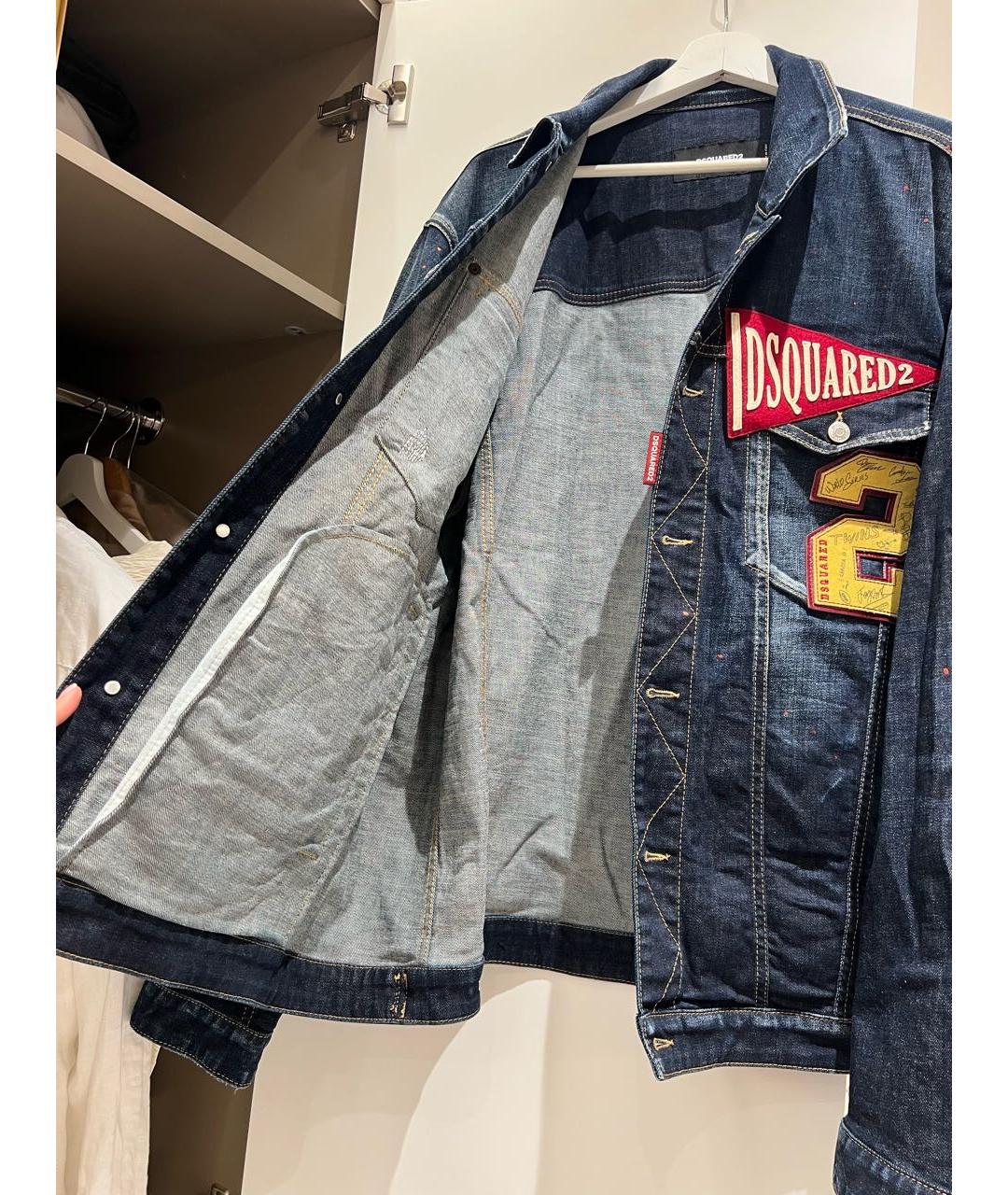 DSQUARED2 Темно-синяя деним куртка, фото 4