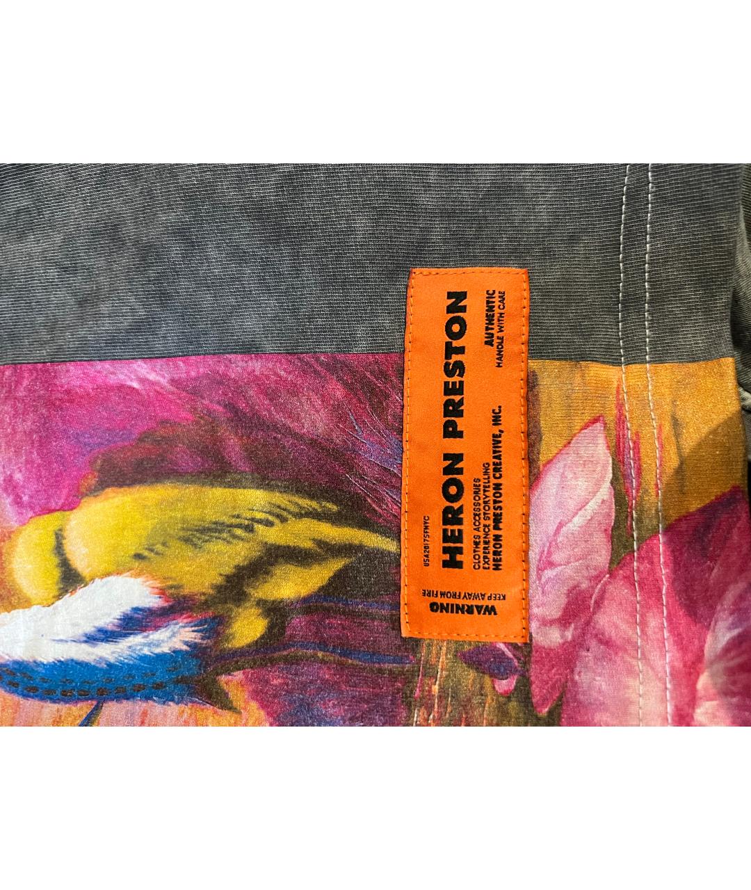 HERON PRESTON Серая хлопковая футболка, фото 3