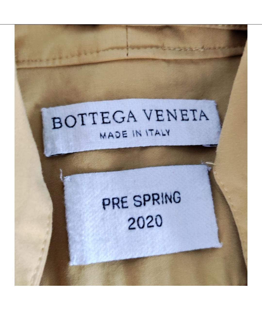 BOTTEGA VENETA Горчичное хлопковое повседневное платье, фото 3