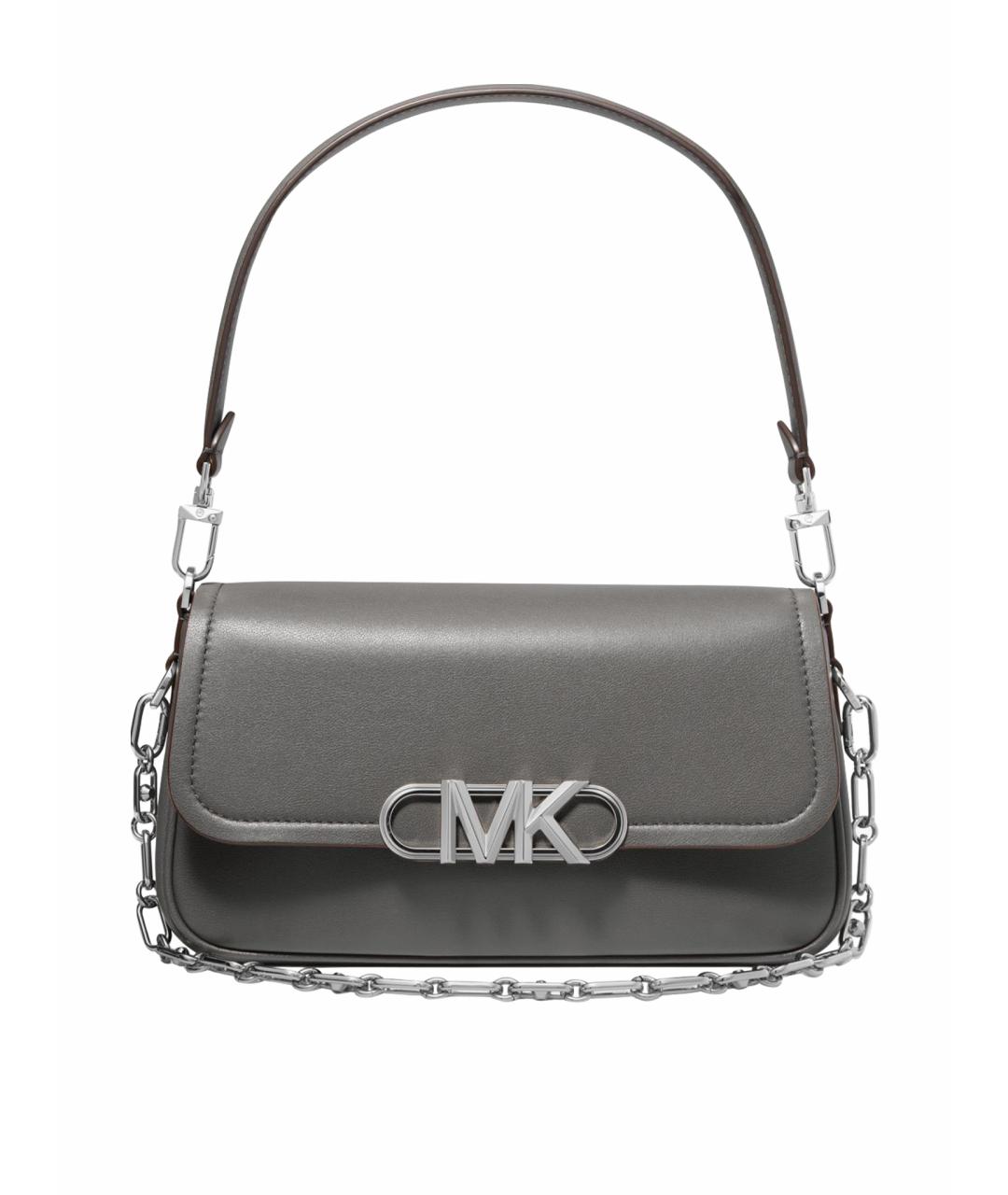 MICHAEL KORS Серая кожаная сумка с короткими ручками, фото 1