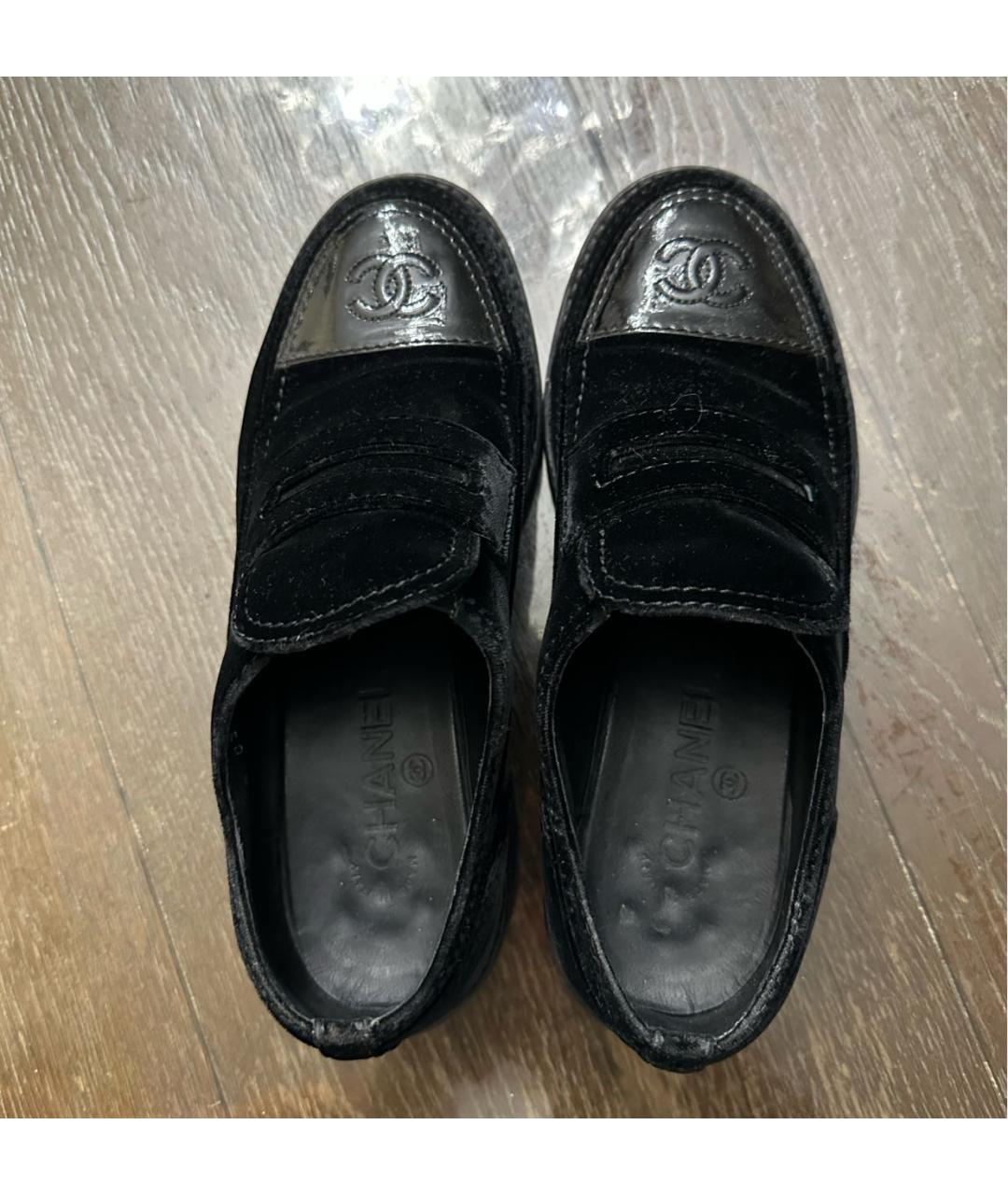 CHANEL Черные бархатные ботинки, фото 3