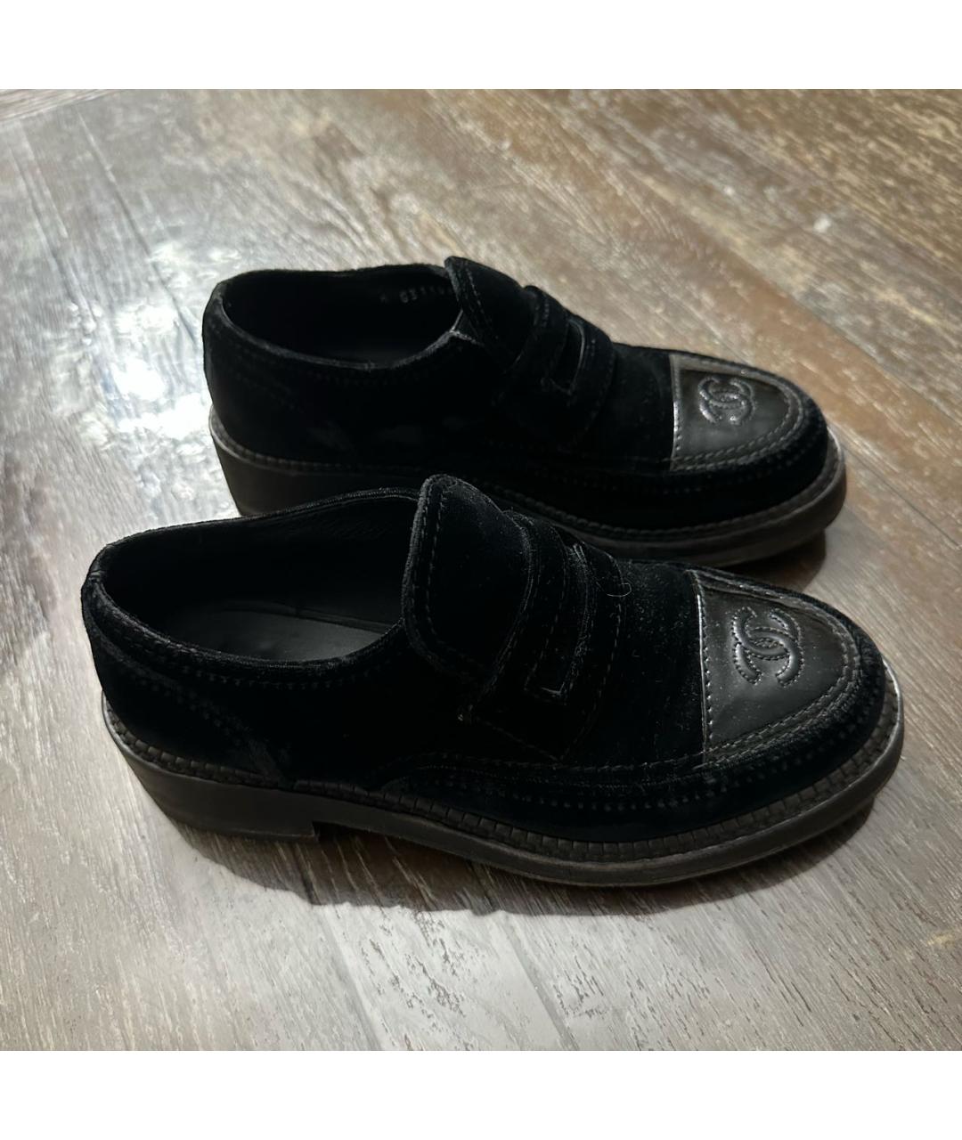 CHANEL Черные бархатные ботинки, фото 5