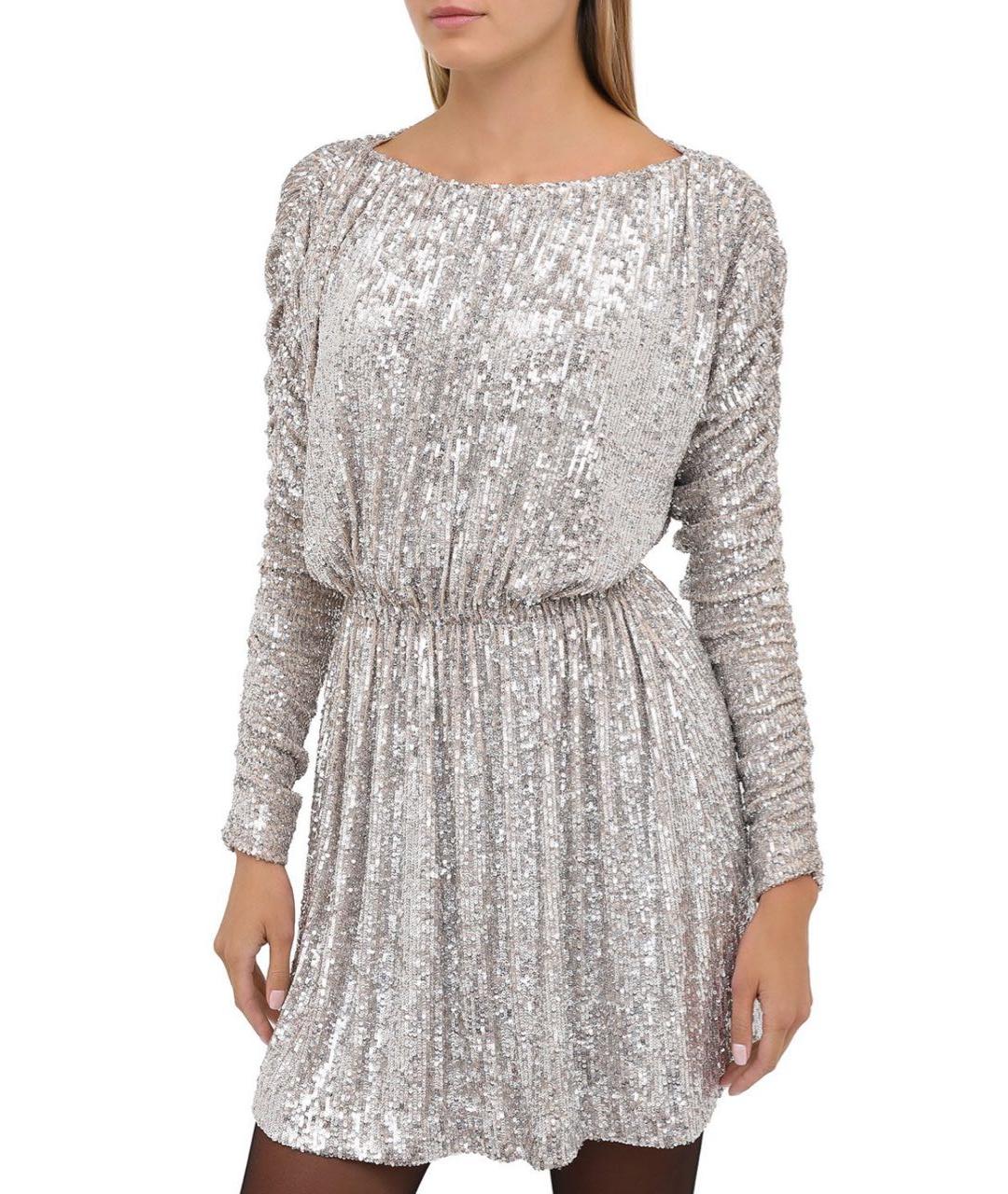 SAINT LAURENT Серебряное полиамидовое вечернее платье, фото 2