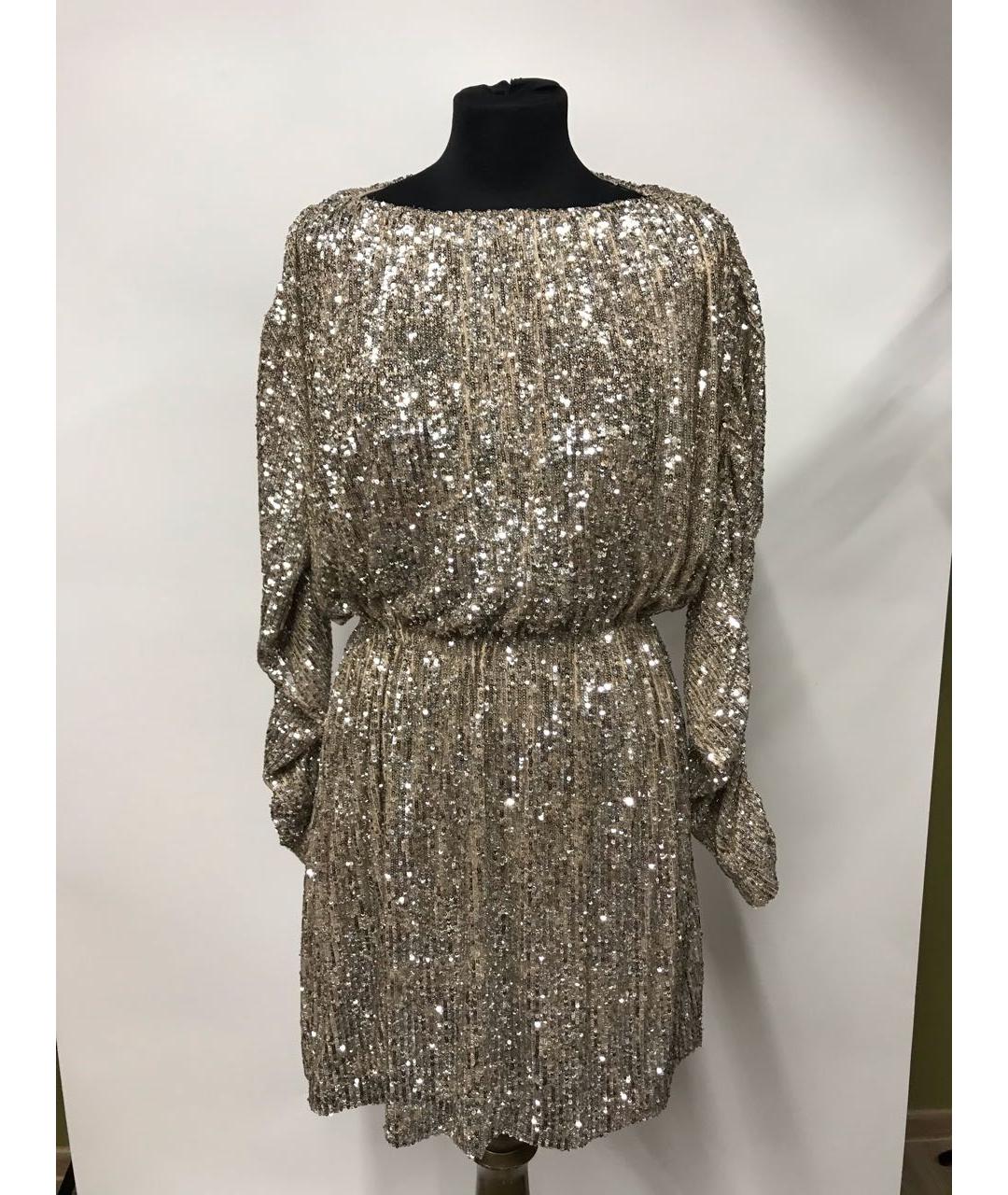 SAINT LAURENT Серебряное полиамидовое вечернее платье, фото 6