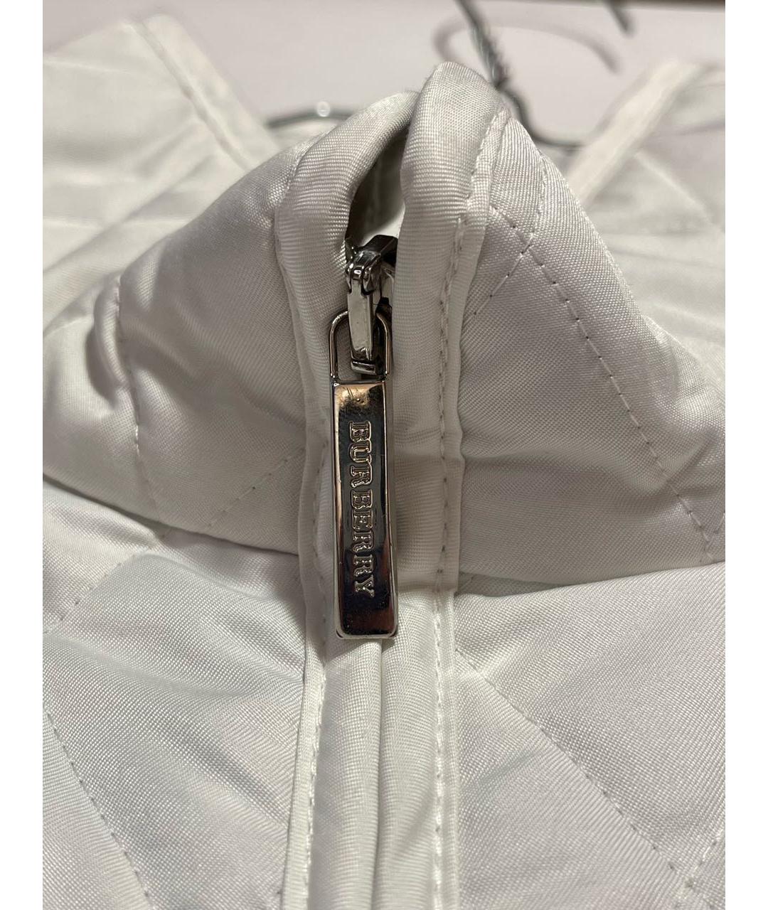 BURBERRY Белая полиэстеровая куртка, фото 4