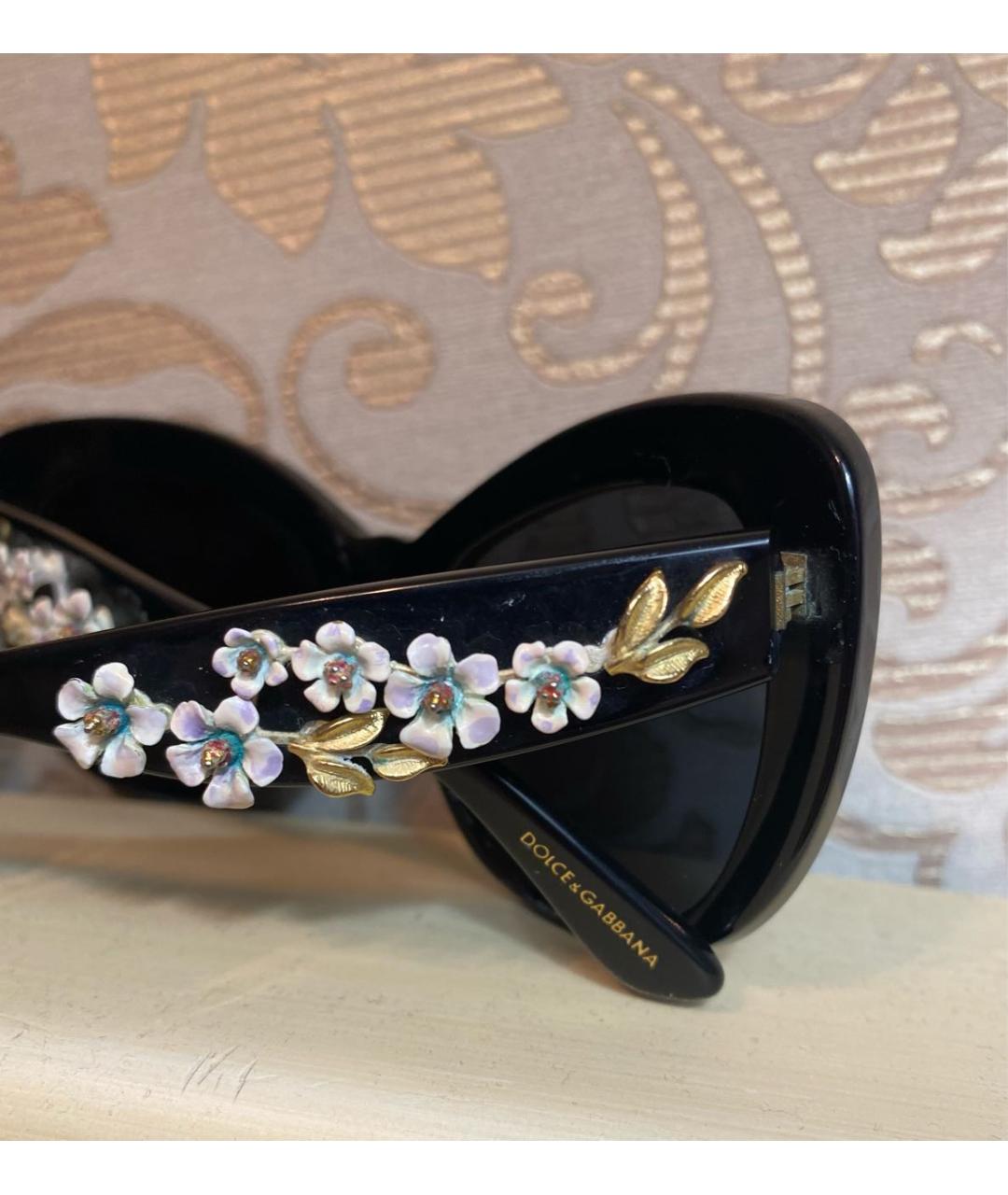 DOLCE&GABBANA Черные пластиковые солнцезащитные очки, фото 2