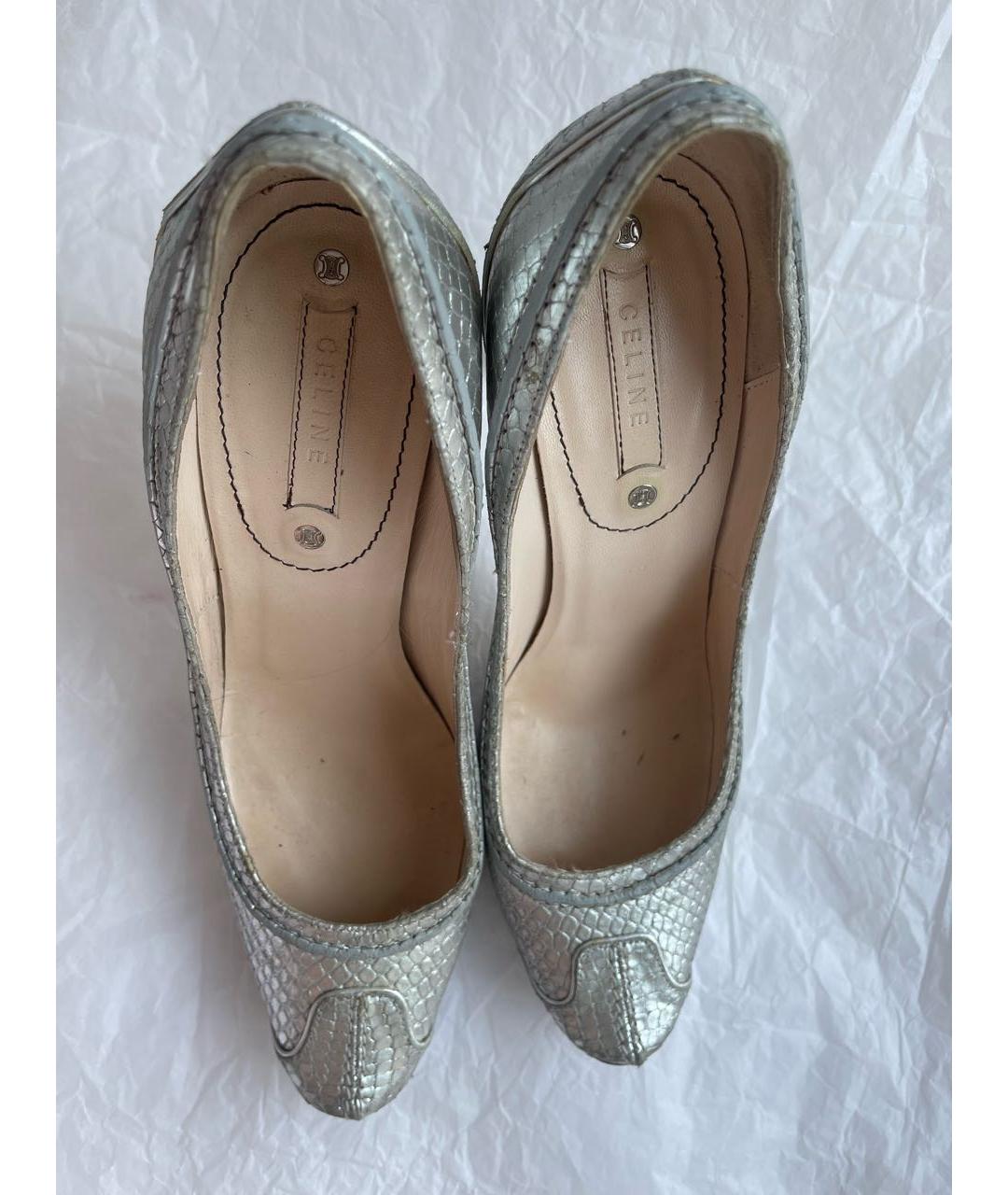 CELINE PRE-OWNED Серебряные кожаные туфли, фото 3