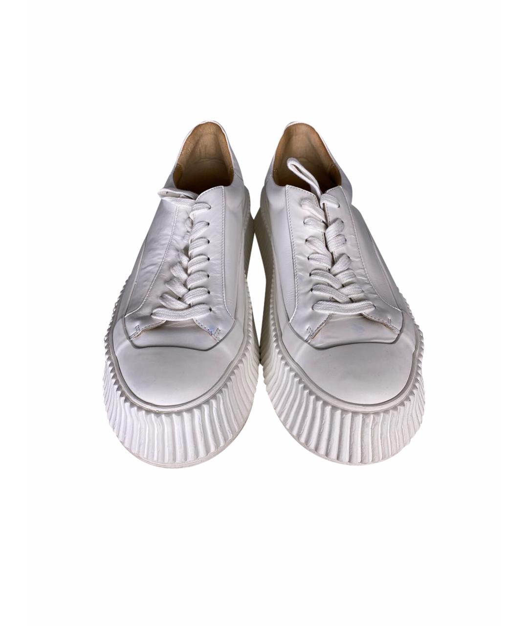 JIL SANDER Белые кожаные кеды, фото 3