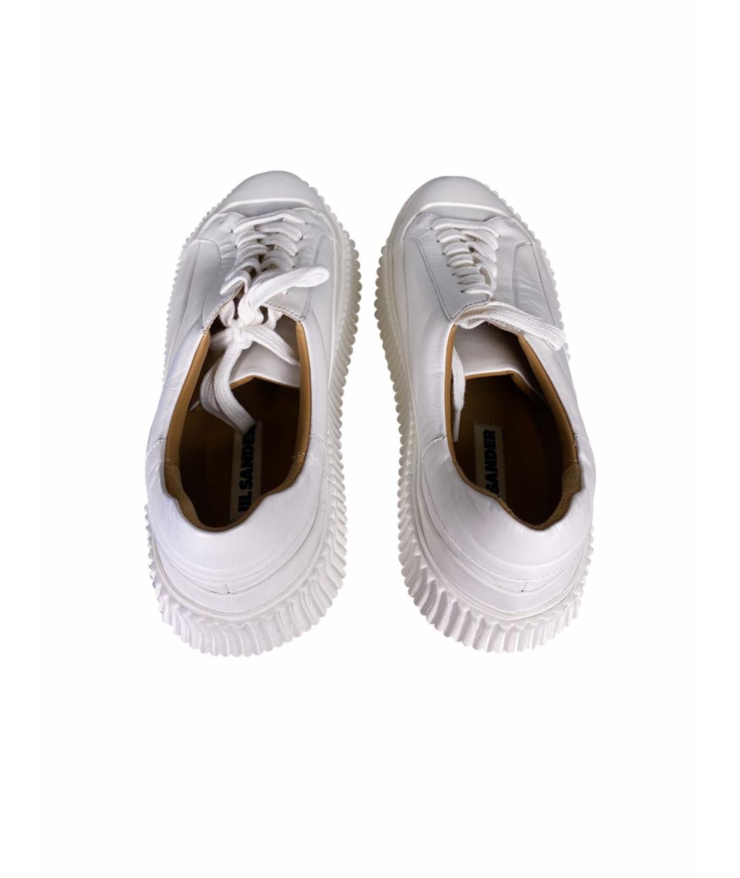 JIL SANDER Белые кожаные кеды, фото 5