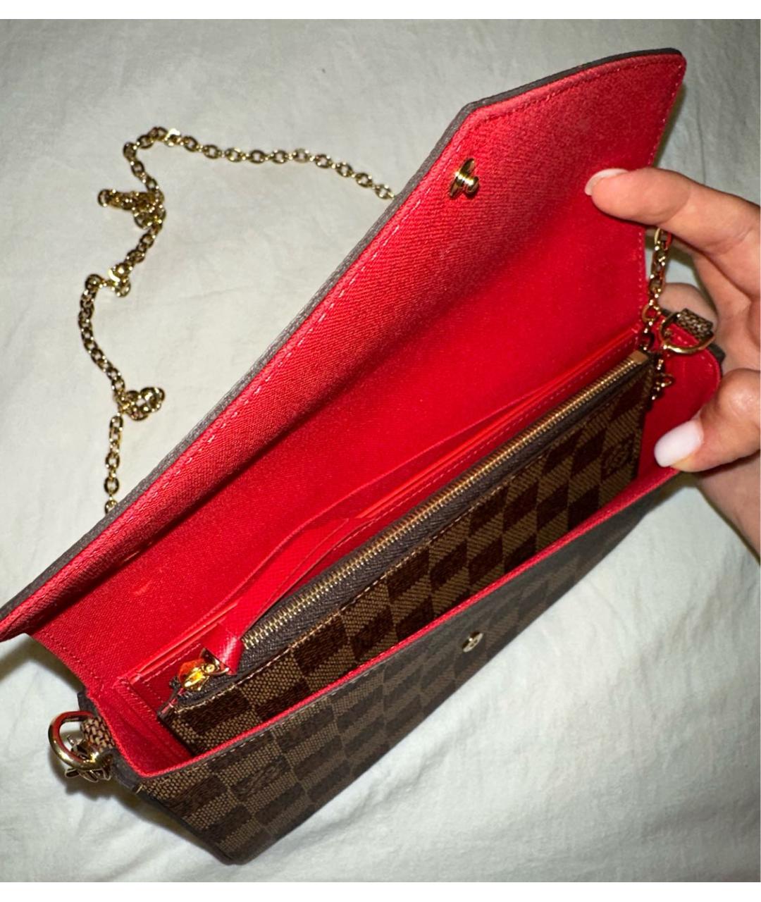 LOUIS VUITTON Коричневая кожаная сумка через плечо, фото 4