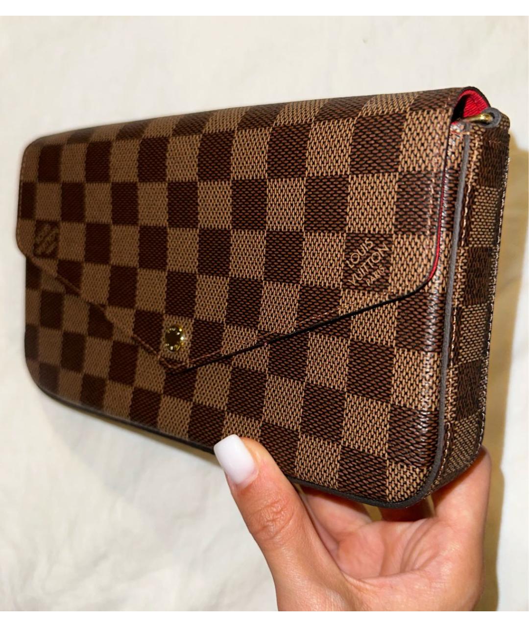 LOUIS VUITTON Коричневая кожаная сумка через плечо, фото 2