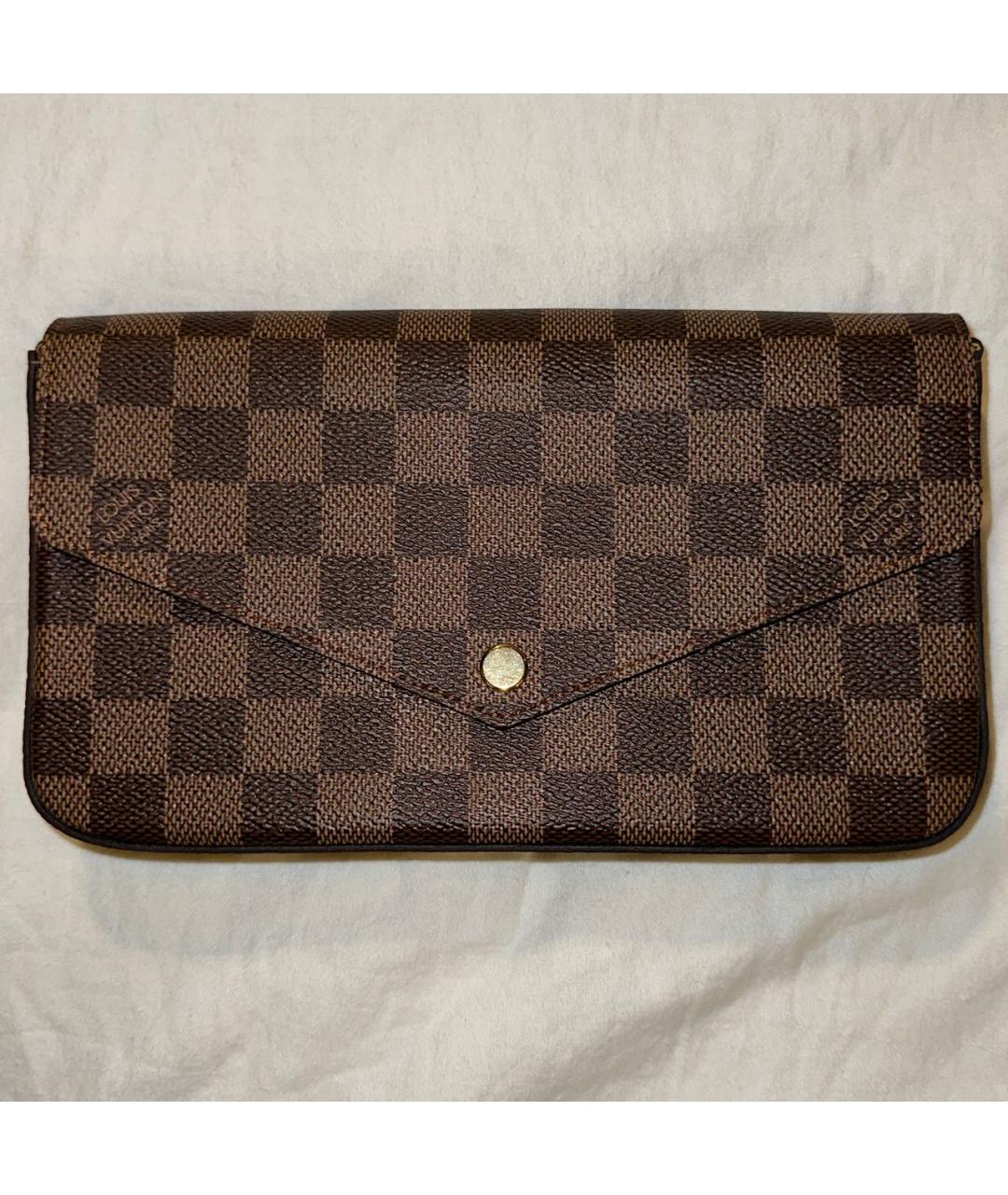 LOUIS VUITTON Коричневая кожаная сумка через плечо, фото 5