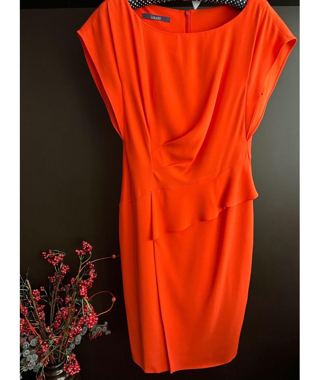 LAUREL Оранжевое ацетатное коктейльное платье, фото 2