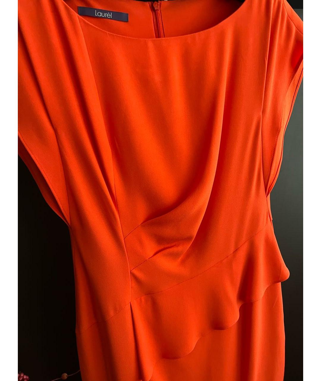 LAUREL Оранжевое ацетатное коктейльное платье, фото 6
